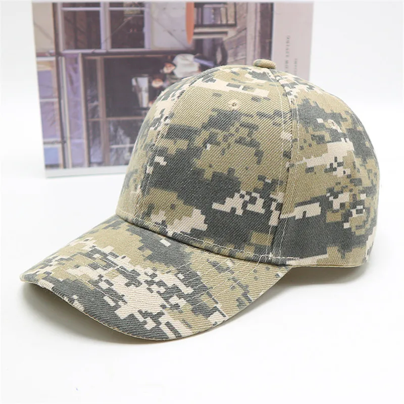 Outdoor male custom logo Camo tactical hat Men Casual Hiking Camp Trucker hats baseball cap with DIY embroidery logo