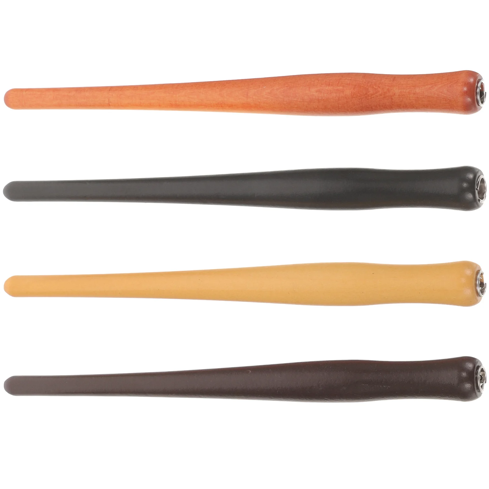 

4pcs Wooden Dip Pen Holder Retro Calligraphy Supplies Cartoon Paint Pens Long Concave Design Durable Smooth Writing Tools