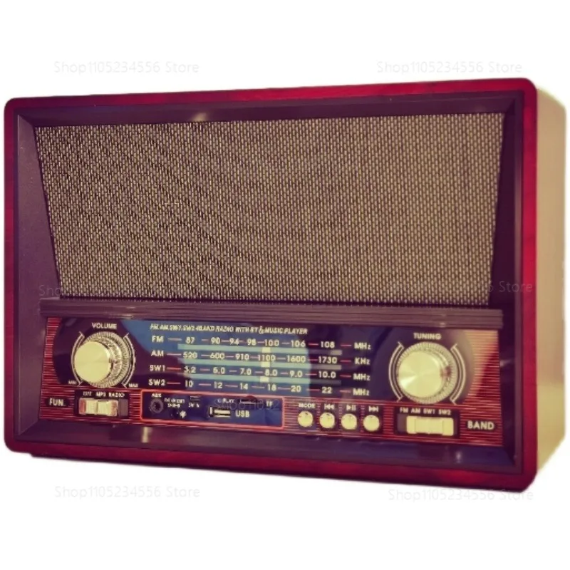 Retro radio desktop bluetooth speaker Vintage Bluetooth Radio with TF Card Aux Rechargeable for Elderly Home