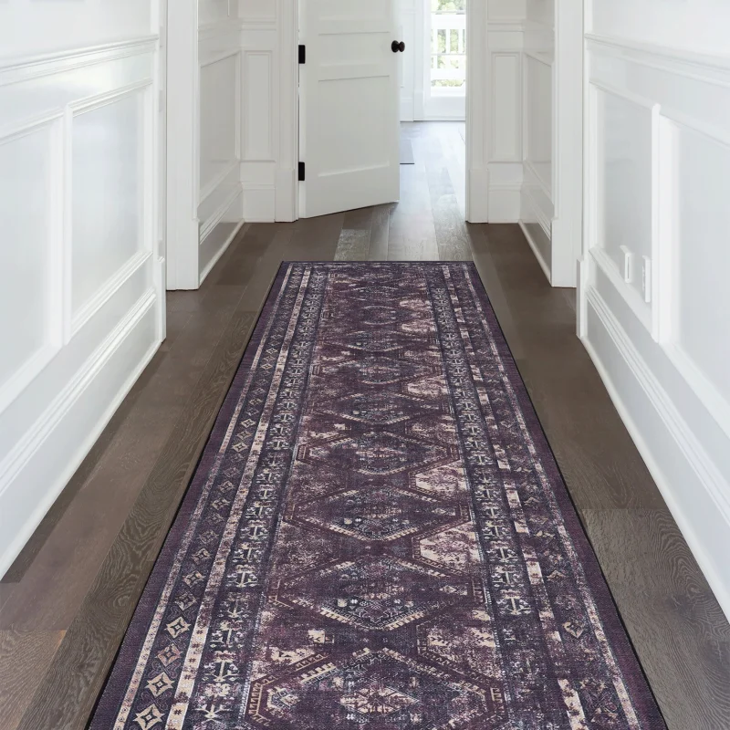 

LOOM & LUXE 2'6 x 10' Бегун, моющийся коврик, низкий ворс, нескользящий, не линяющийся, складной, удобный для детей и домашних животных — коврики для жизни