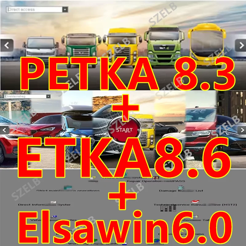 

ETKA8.6 and PETKA 8.3 +Elsawin 6.0 Car Repair Group Vehicles Electronic Parts Catalog for A-di for V--W SE/T+SO/DA for P-s-h-e