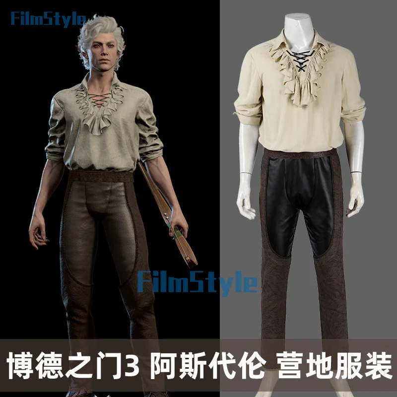 

Halloween Astorion Male Cosplay Vampires Shirt Anime Game Balder Gate 3 Costume Disguise Adult Men Roleplay Fantasia Outfits