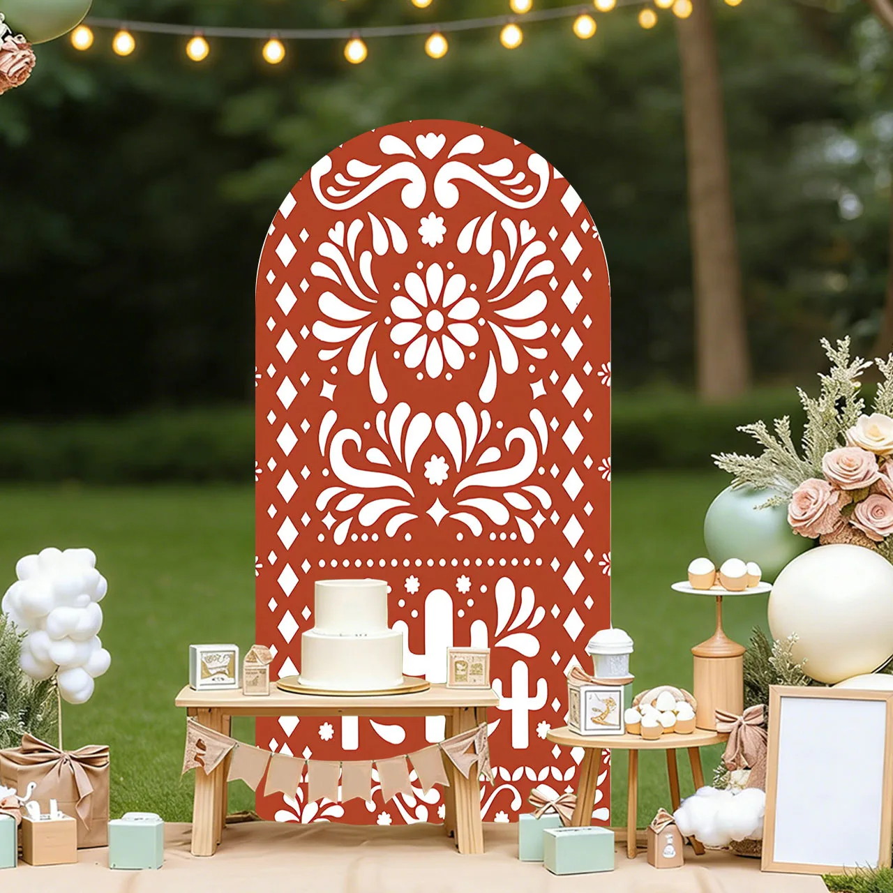 Mehofond Custom 2-Sided Mexican Cielito Lindo Fiesta Girl Birthday party Baby Shower Cover Chiara Arch Background Decor Backdrop