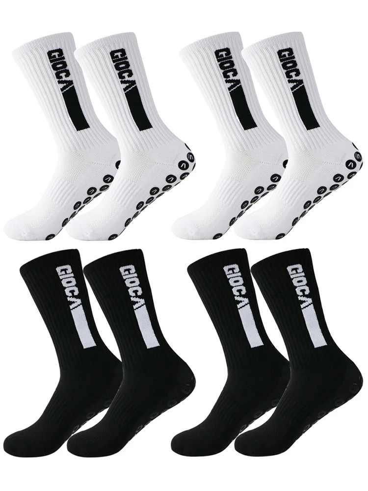 AliExpress NONE 4Pair Non-Slip Grip Socks Designed for Men Women in Football Basketball Baseball Rugby Soccer Cycling Running Hiking Tennis