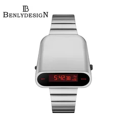 BENLYDESIGN Unique Metal Watches Retro Digital Watches For Men Retro-futuristic Racing Fashion Led Punk Watches S1000