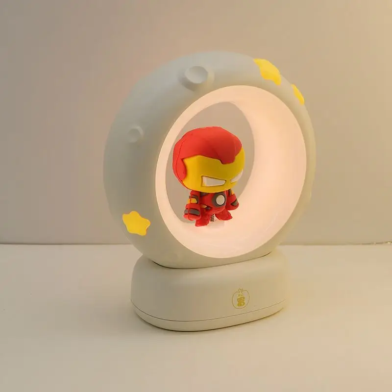 Marvel  Iron Man  Cartoon Children's Night Light Creative Personality Male Bedroom Desk Lamp Desktop Ornament Gift Wholesale