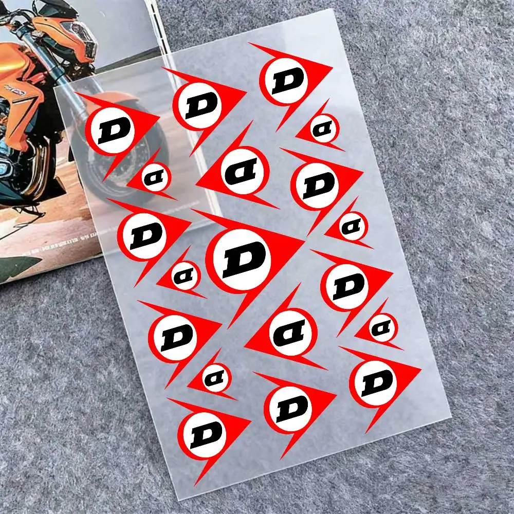 

For DUNLOP Waterproof Reflective Motorbike Stickers Easy Peel Removable Decals For Motorcycle Car