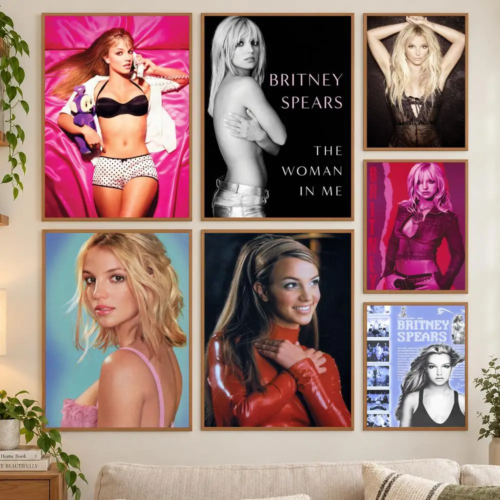 Singer Britney Spears Character Poster HD art sticky wall waterproof home living room bedroom bar aesthetic decoration