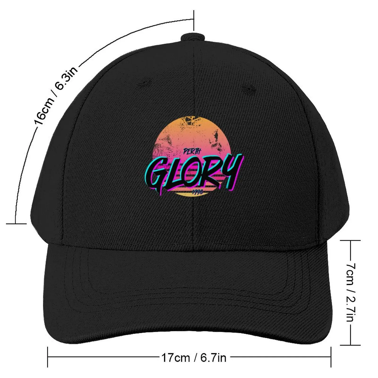 Retro Remix Perth Glory Football Club Logo 1996 Baseball Cap Streetwear Sun Hat For Children derby hat Women's 2024 Men's