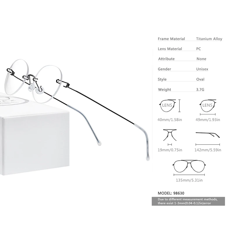 Montura de gafas FONEX de aleación de titanio para hombre, gafas sin tornillos para mujer, nuevas gafas redondas Retro sin montura 2020 98630