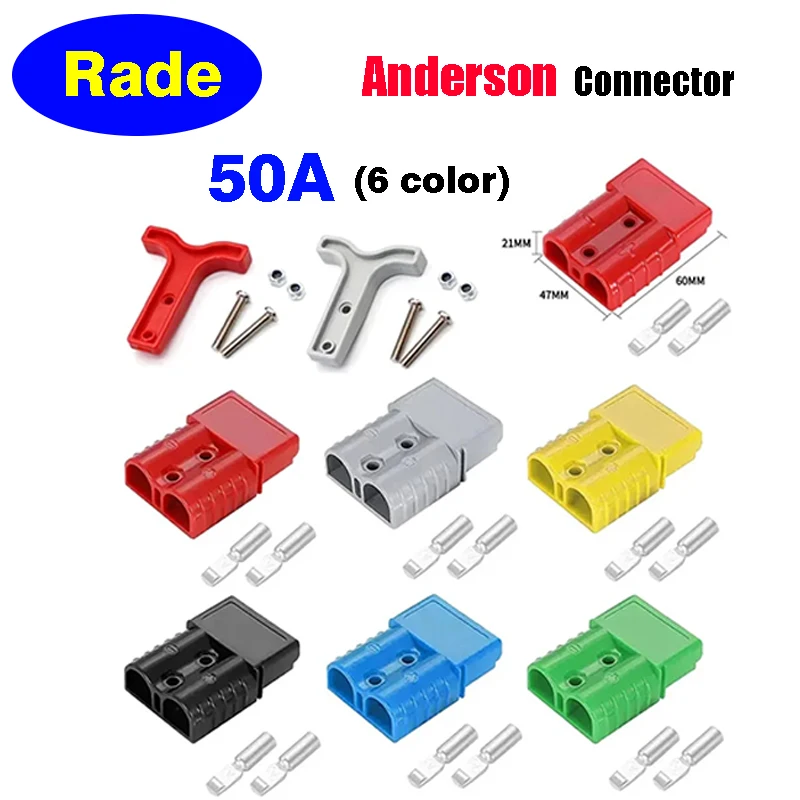 50a 6awg For Anderson Type Plug SB50 Connector Caravan Trailer Solar 4x4 Truck Suitable For Anderson Forklift Battery Connector