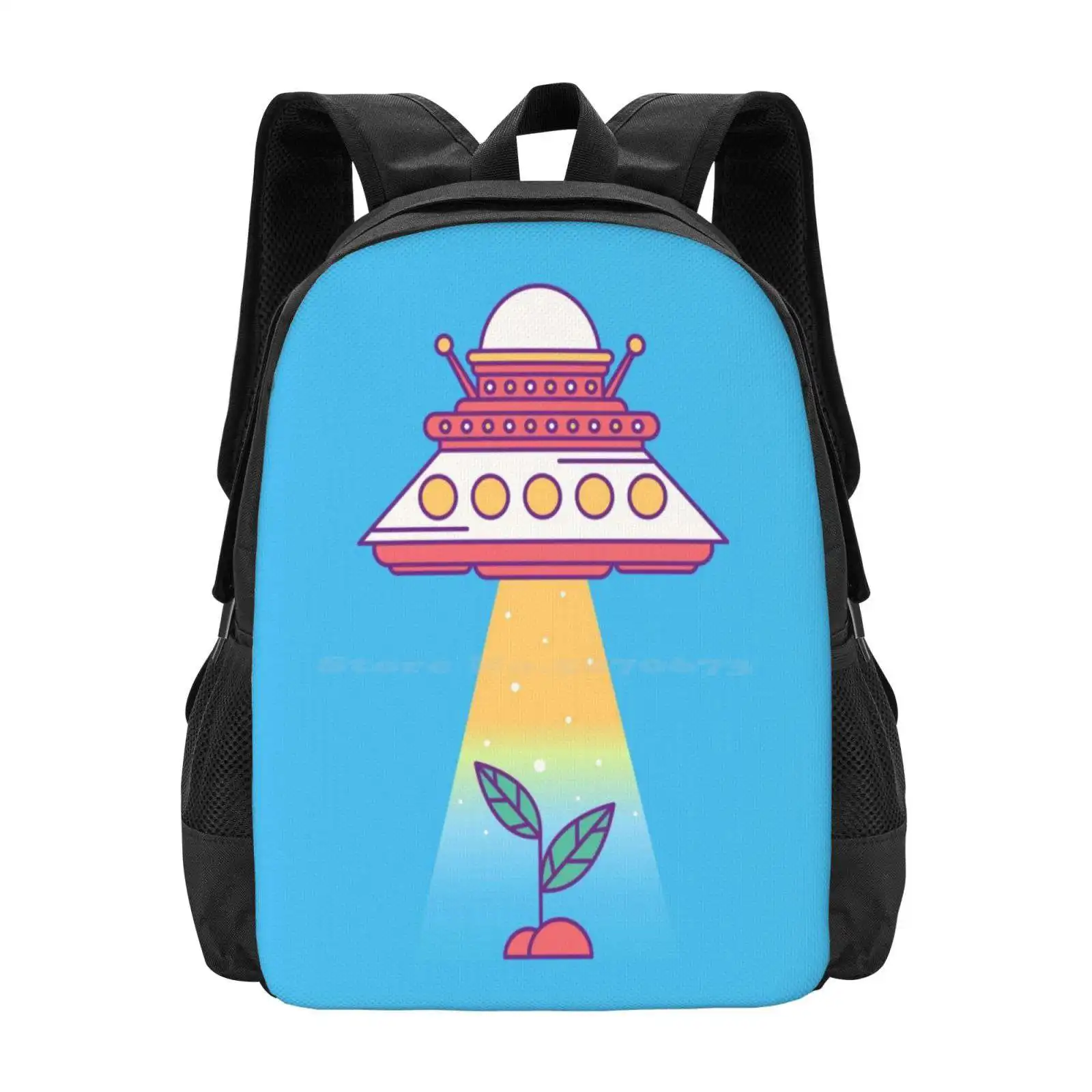 The Life Stealer Hot Sale Schoolbag Backpack Fashion Bags Earth Ufo Alien Science Fiction Sci Fi Popular Pop Culture Vector