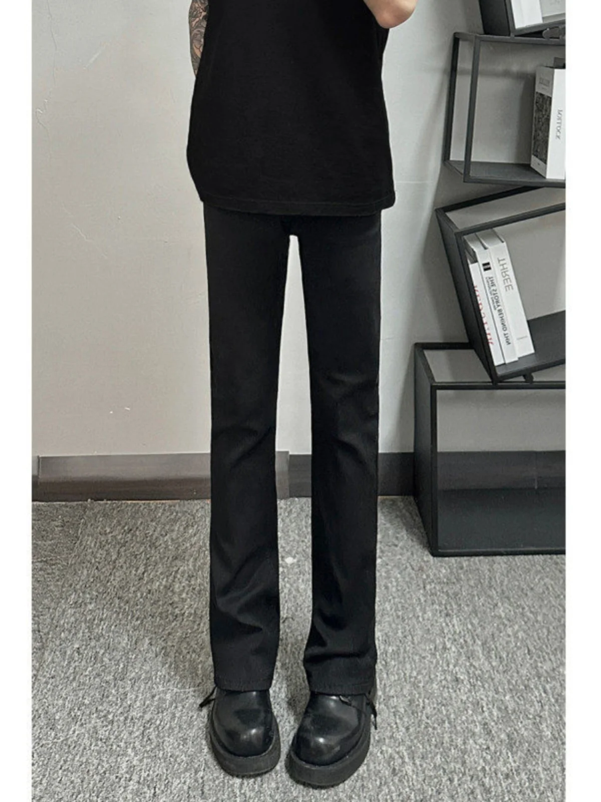 

Облегающие джинсы Bla с эластичной резинкой, мужские весенние модные брендовые прямые брюки для похудения, Cleanfit, узкая версия, костюмные брюки