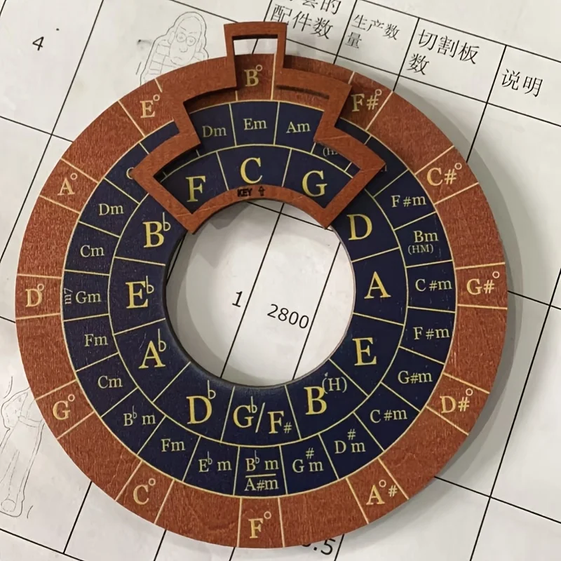 Circle of Fifths Wooden Melody Tool, Music Theory Chord & Scale Disk, Turntable for Learning, Teaching & Practice - view 5