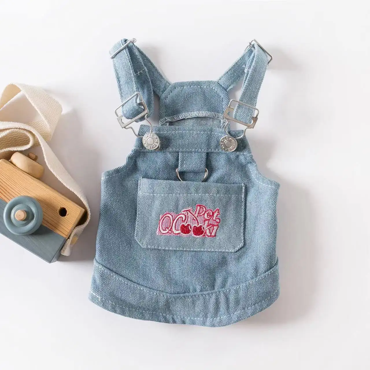 Pet Denim Strap Skirt Dog Clothes Spring/Summer New Denim Strap Skirt Teddy Bears Dog Cats Clothes Dog Clothes for Small Dogs