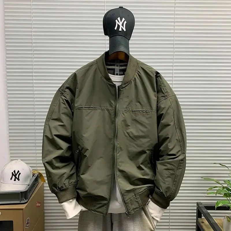 

Мужская куртка-бомбер свободного кроя с бейсбольным воротником для активного отдыха и работы, весна-осень, новинка, повседневная, удобная