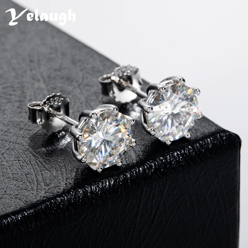 

Yelaugh 1ct 2ct D Color Moissanite Diamond Engagement Earrings for Women 925 Sterling Silver Anniversary Earrings Fine Jewelry