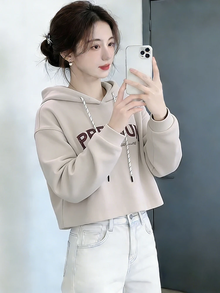 

Модная женская толстовка с длинным рукавом и принтом Agel Letter, корейский стиль, трендовая повседневная дышащая уличная одежда