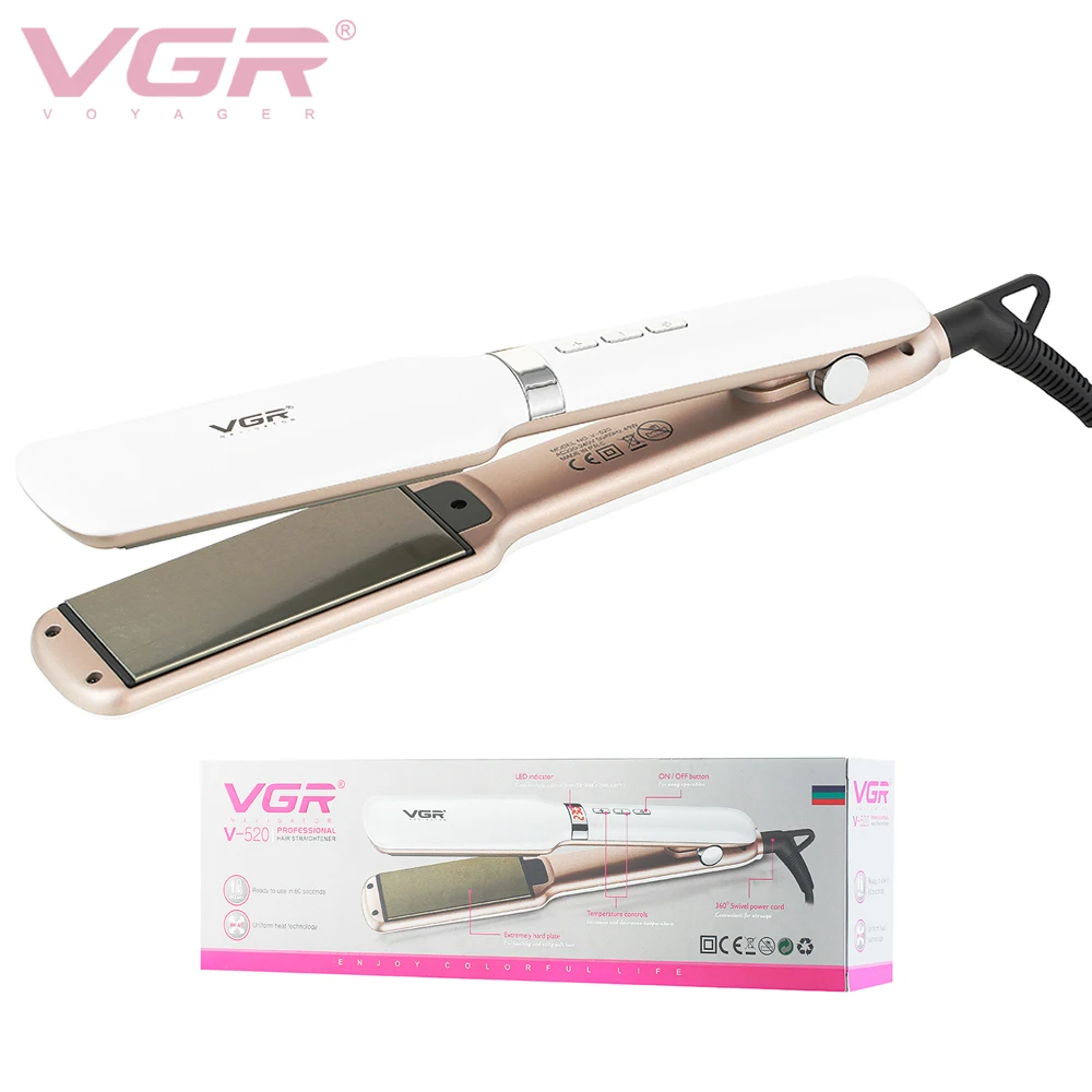 VGR Professional Perm Splint Dormitory Home Straight Hair Curling Convenient Hair Care Adjustable Hair Straightener V-520