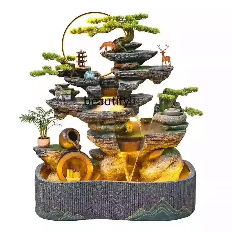 A139 ltFloor-to-ceiling landscaping living room fish tank garden outdoor landscape decoration rockery fountain courtyard layout