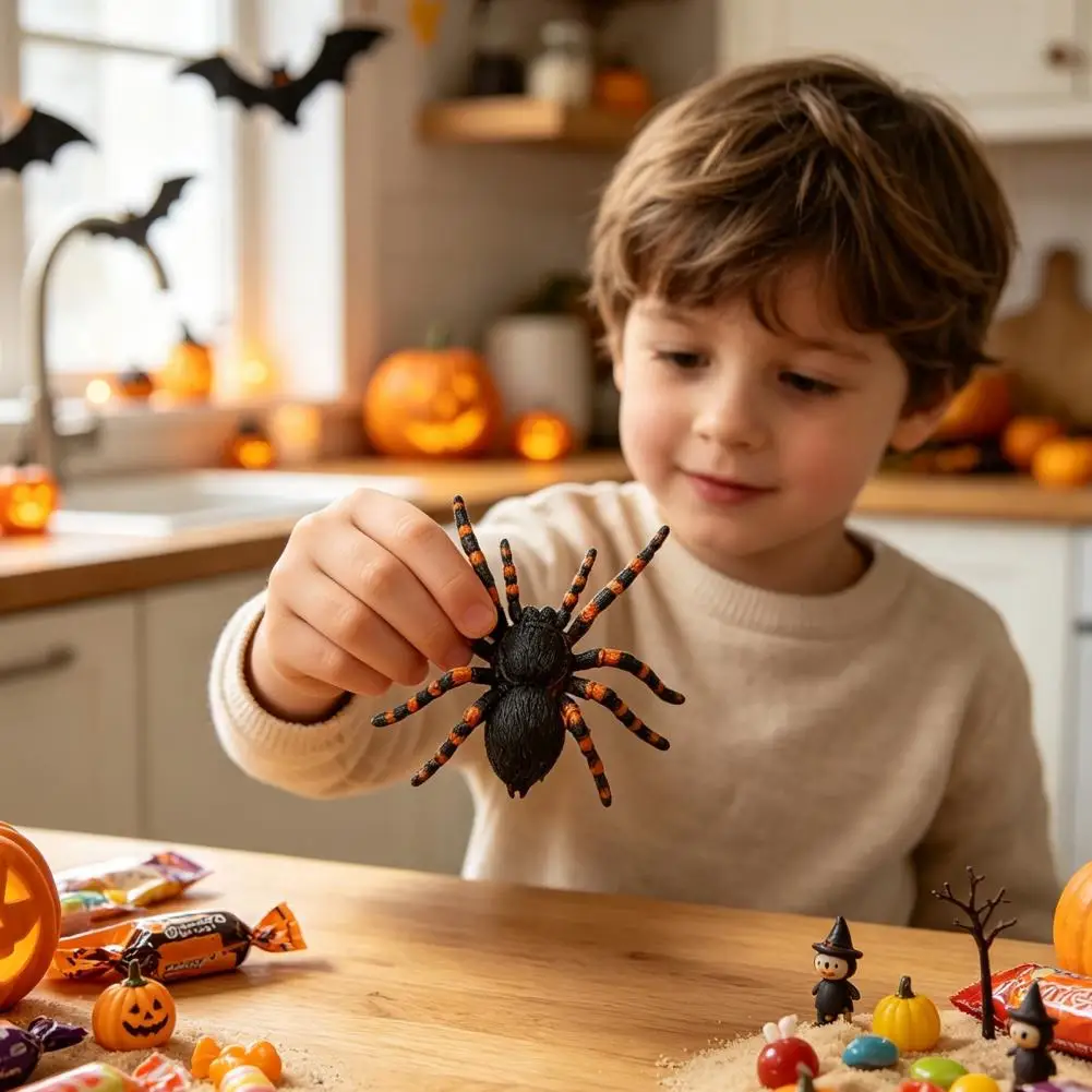 Realistic Spider Toy Plastic Figurines Realistic Spider Figurine Tarantula Model Plastic Replica for Halloween Pranks