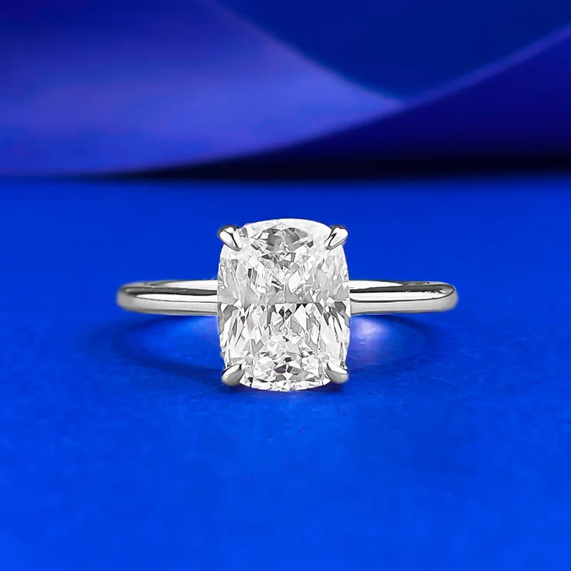 Sparkling 7x9mm High Carbon Diamond Rings for Women-925 Sterling Silver Promise Wedding Band & Engagement Ring Jewelry Gift