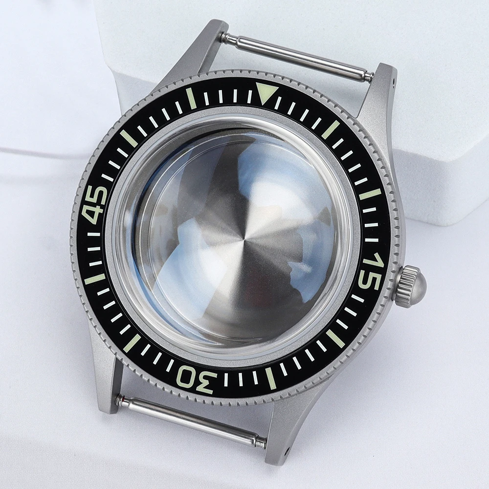 40mm NH35 Watch Case C3 Luminous Bezel AR Sapphire Glass For Mod Retro First Year Fifty Seek Series NH35 NH34 NH36 NH38 Movement