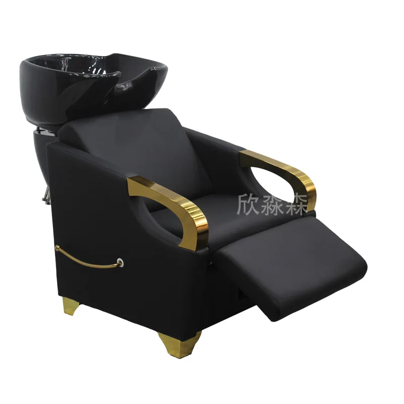 Yjq shampoo bed, premium lounge chair, barber shop, small seated hair salon, shampoo flush bed