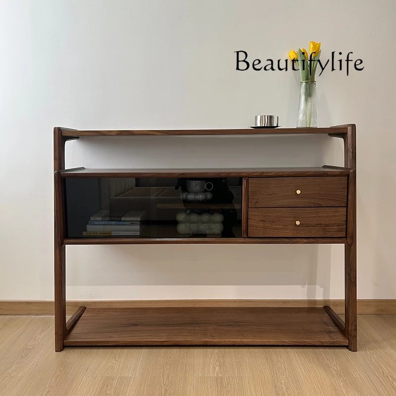 

Living room, entrance cabinet, North American black walnut log table, counter, foyer, strip cabinet, Nordic multi-purpose locker