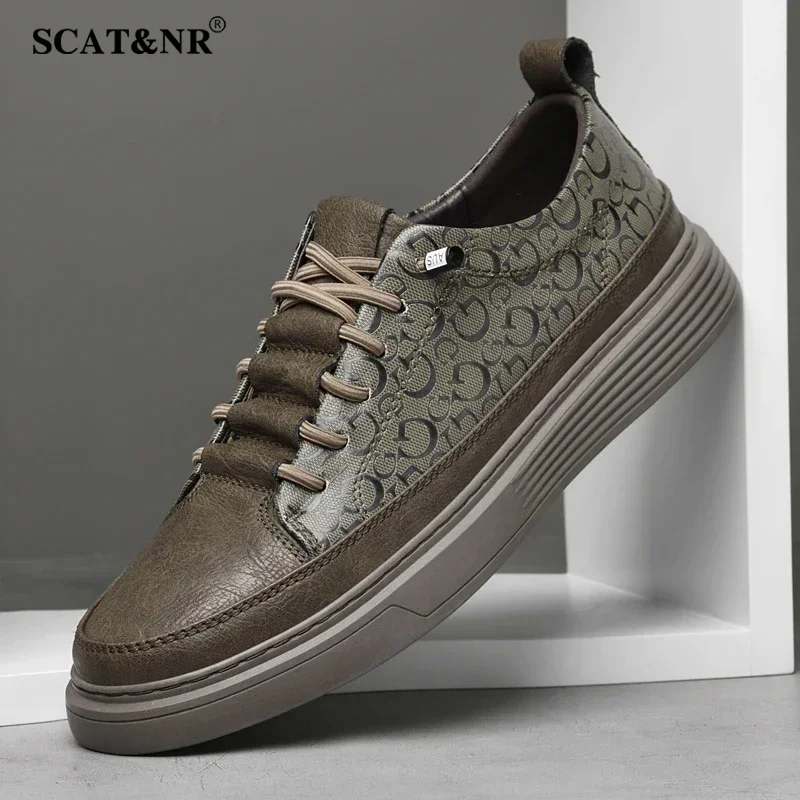 Brand men skateboarding shoes leather sneakers fashion luxury shoes wedding flats spring autumn big size 46 47