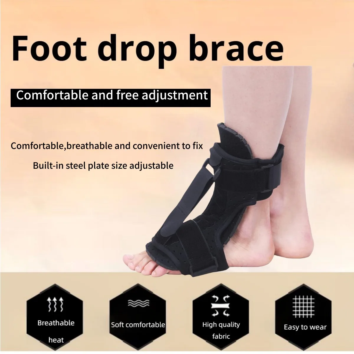 BraceAbility Plantar Fasciitis Night Splint Sock-Soft Plantar Fascia Brace for Sleeping Achilles Tendonitis Foot Drop Heel Pain