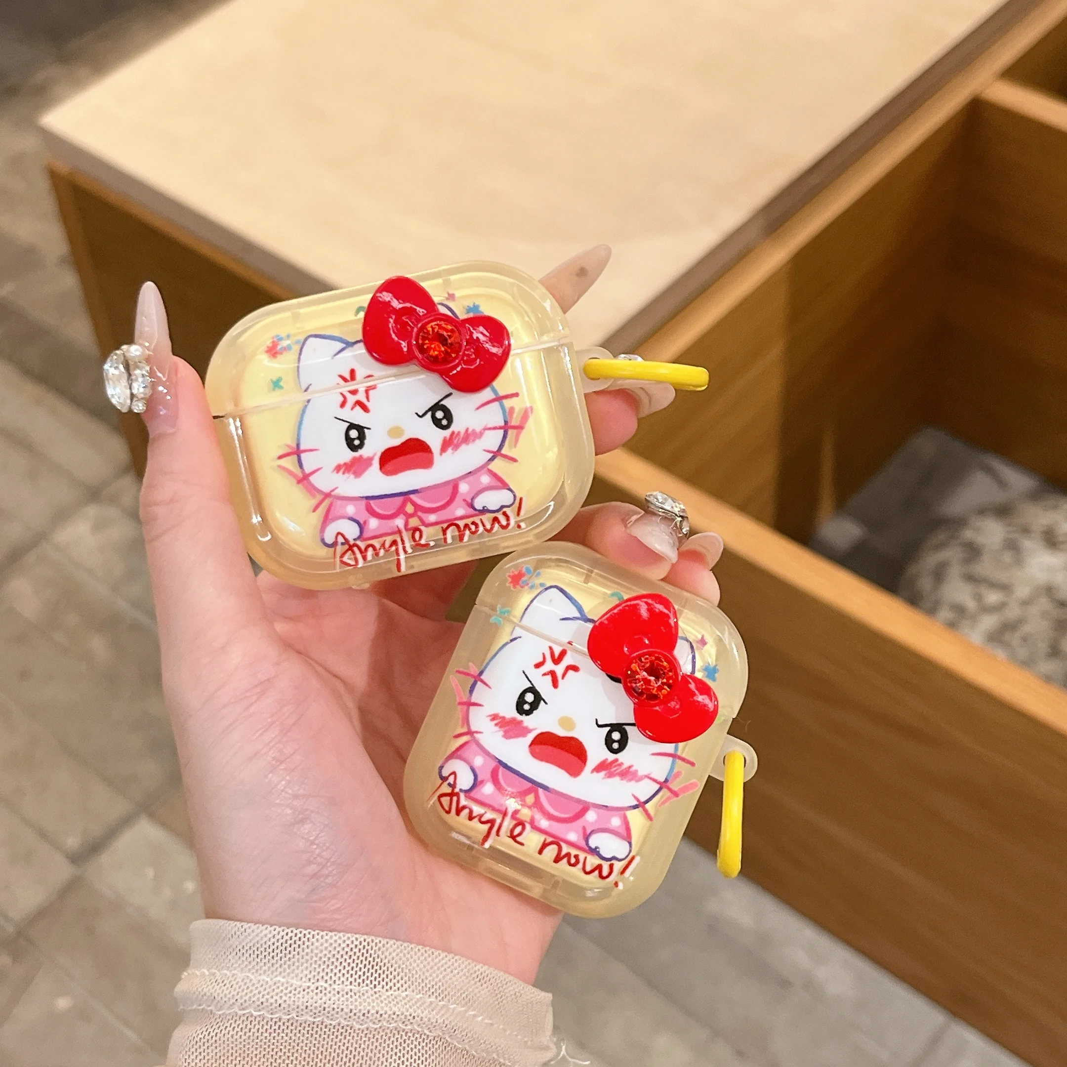 Holiday Gift Super Cute Sanrio Hello Kitty Cartoon Anime, Plastic drop-proof headphone case For Airpods 1, 2, 3, Pro, Pro2