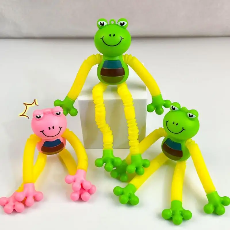 Ventosa Brinquedos para Bebê, Light Up Frog, Tubo Telescópico, Fidget Brinquedos, Stretch, Anti-Stress, Brinquedos Educativos para Crianças