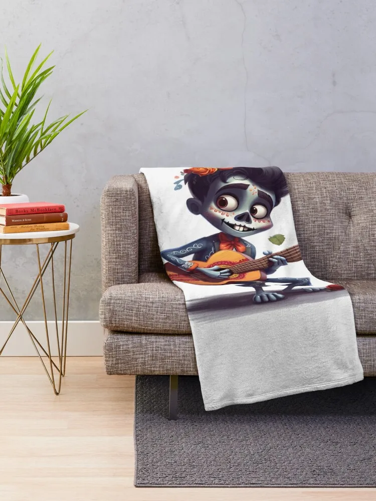 Dia de los Muertos: Serenade of the Soul Throw Blanket Flannel Fabric Giant Sofa sofa bed blankets ands Blankets