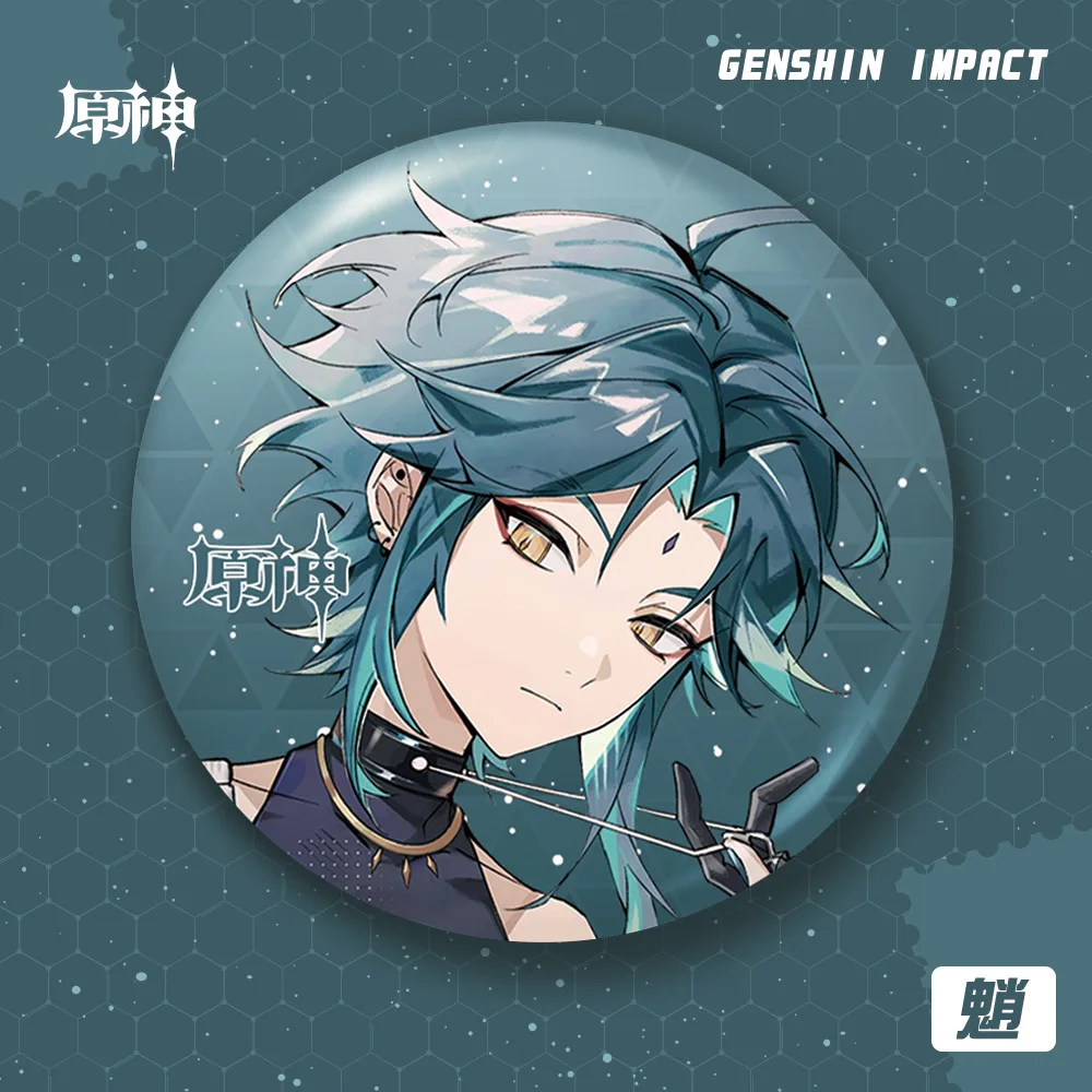 Game Genshin Impact Wanderer Xiao Barbatos Venti Kaedehara Kazuha Balladeer Cosplay Badge Pin SPTE Tinplate Brooch Prop