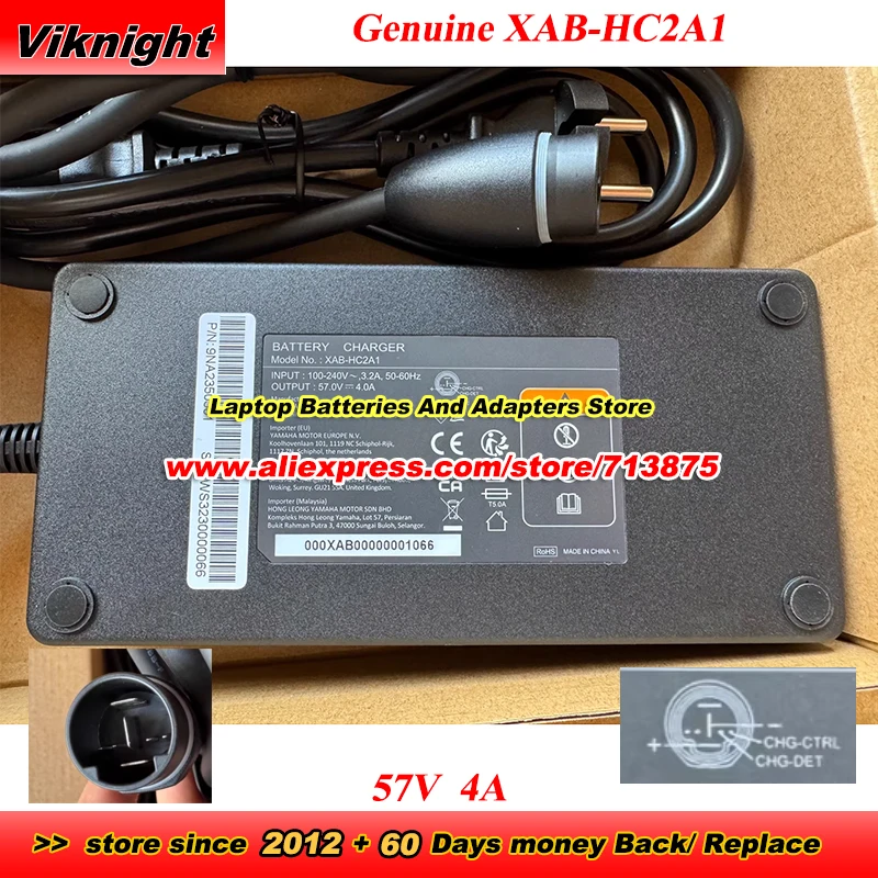 Genuine XAB-HC2A1 Battery Charger 57V 4A AC Adapter P/N 9NA2350501 S/N WS3230000066 for YAMAHA MOTOR Power Adapter