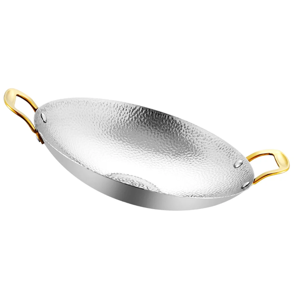 

Multipurpose Stainless Steel Cooking Pot Double Handle Lightweight Hot Pot Pan Kitchen Tool for Seafood Ramen Cooking