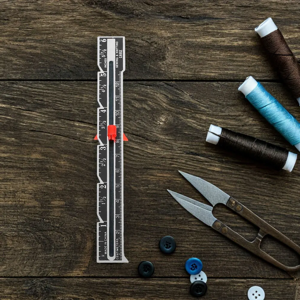 8pcs Sewing Quilting Ruler Sliding Gauge Measuring Tool Precise Button Spacing Seam Alignment Durable Aluminum Alloy Portable