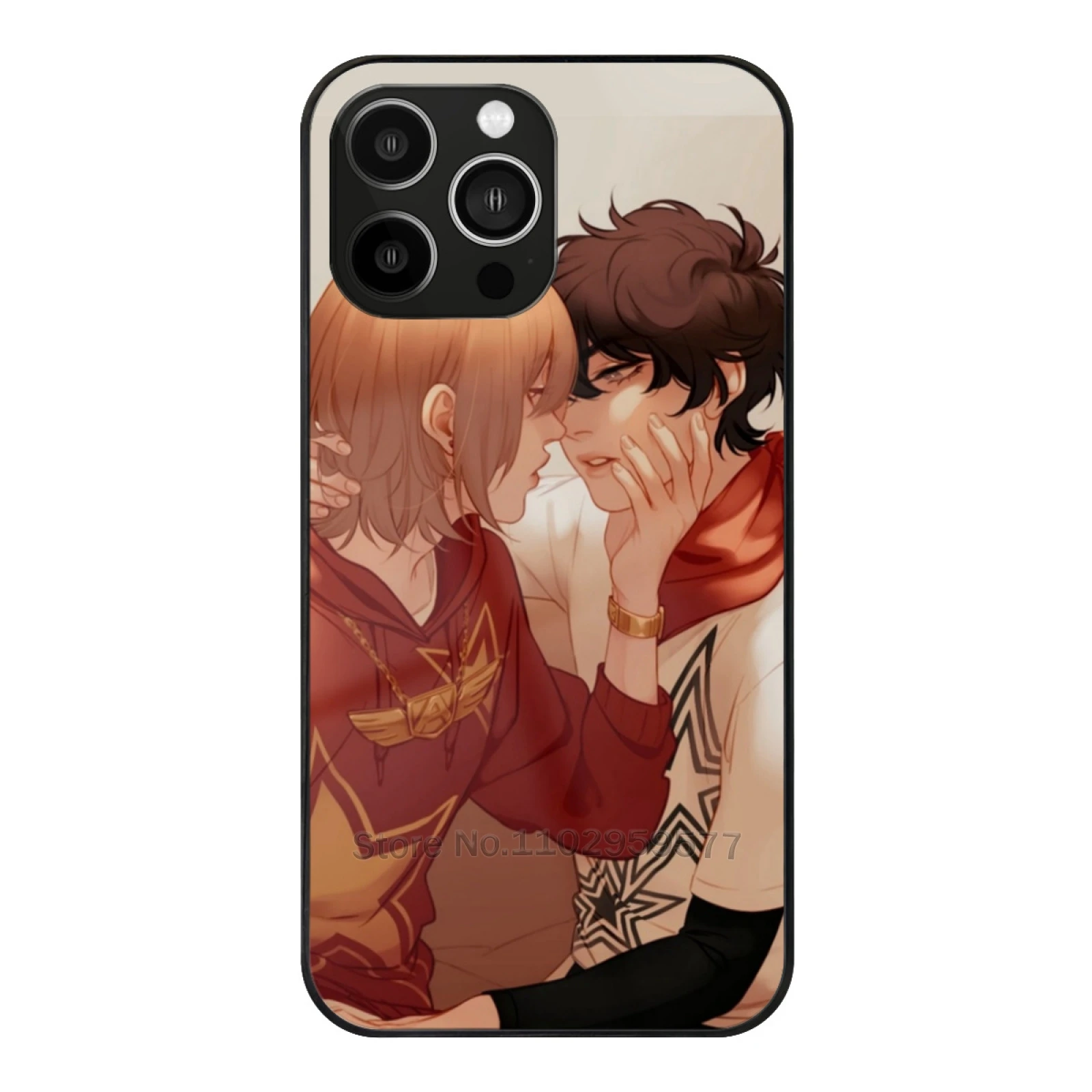 Wish Tempered Glass Case On For Iphone 15 14 13 12 11 X 8 7 Soft Silicone Cover Persona Persona P5 Akechi Akechi Goro Shuake