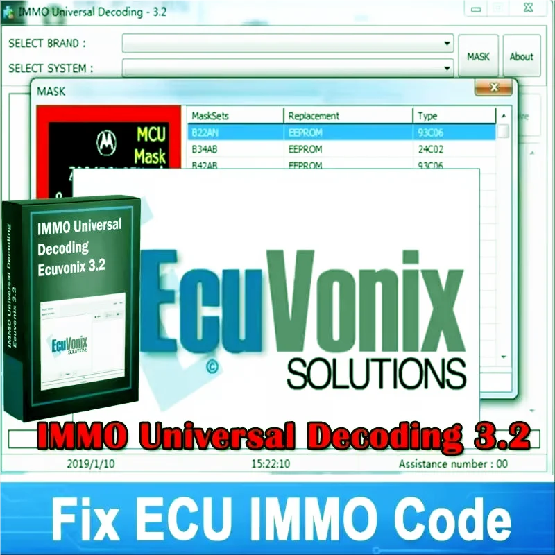Hot Sell EcuVonix 3.2 Unlimited Crack IMMO Universal Decoding 3.2 with free keygen Car diagnostic software link 32GB USB
