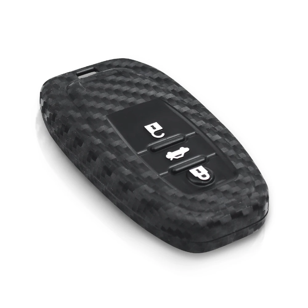 KEYYOU For Audi B6 B7 B8 A4 A5 A6 A7 A8 Q5 Q7 R8 TT S5 S6 S8 Carbon Silicone Fiber Remote Smart Car Key Case Cover Bag For Audi - view 5