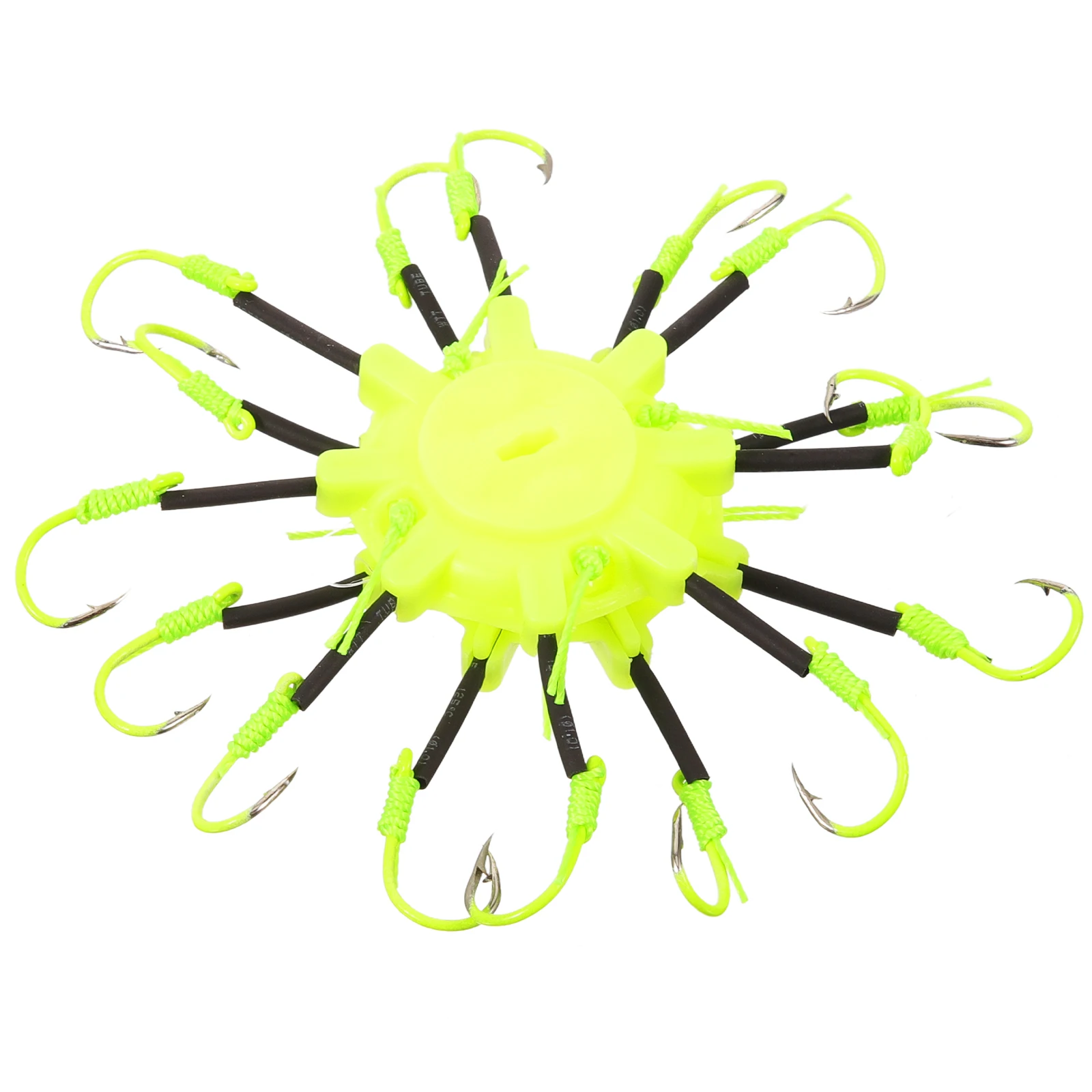 

2pcs Fluorescent Fishing Hook Saltwater Squid Skirts Baits Bionic Durable Metal Plastic Large Pulling Force Thin Hook Body