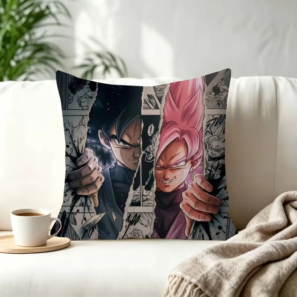 Anime Super Saiyan Goku Dekorativer Kissenbezug, quadratischer Kissenbezug, Heimbüro, dekoratives Kissen, Dragon Ball Cover – Detail 9