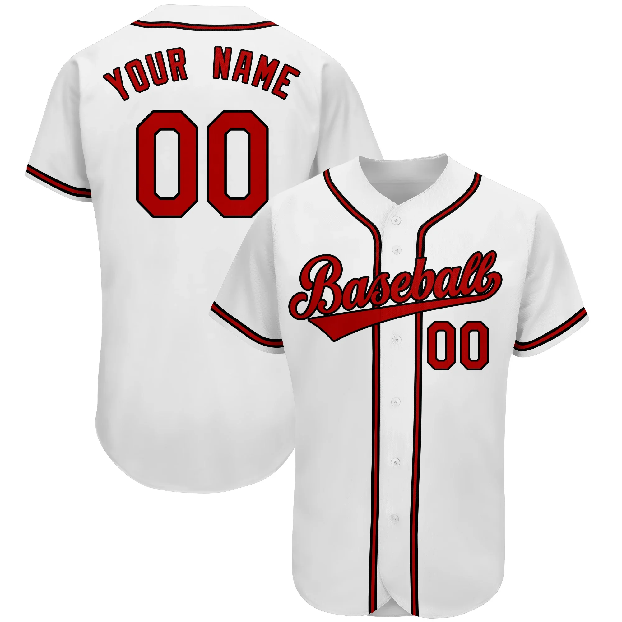 

Novelty Button Baseball Jersey Custom Baseball Shirt Embroidered Name Number Baseball Training Uniform Adult/Children/Women