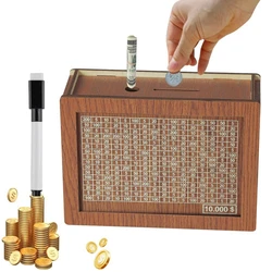 New Wooden Money Box Reusable Crafts Money Saving Box with Saving Money Goals Counter Handmade Money Storage Bank Children