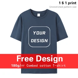 100% Cotton T-Shirt Custom Logo Casual Men's And Women's Shirt Design Personality Print Short Sleeve Tees Embroidery DIY S-5XL