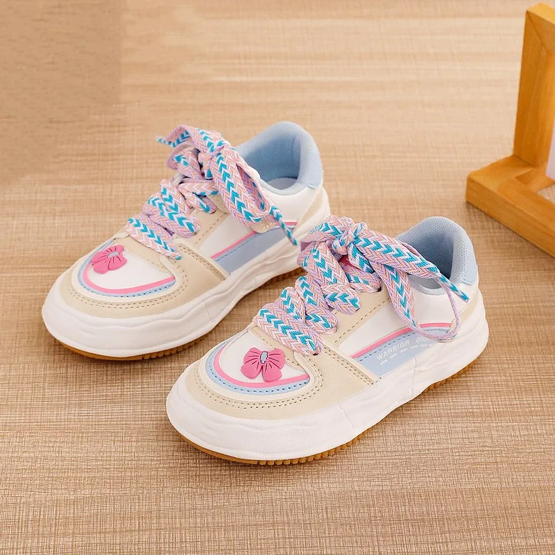 Huili Casual Sneakers 2023 Spring New Fashion Girl Princess Shoes Kids\' Breathable Small White  Sports Shoes