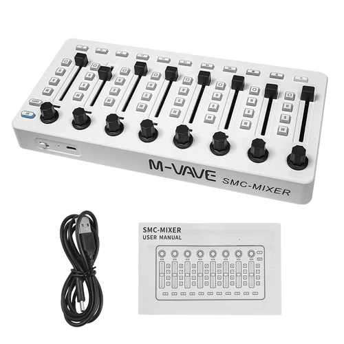 Controlador MIDI inalámbrico M-VAVE SMC-Mixer, 43 botones, 8 atenuadores, 8 perillas, controlador DAW portátil para Ableton/FL Studio/Cubase