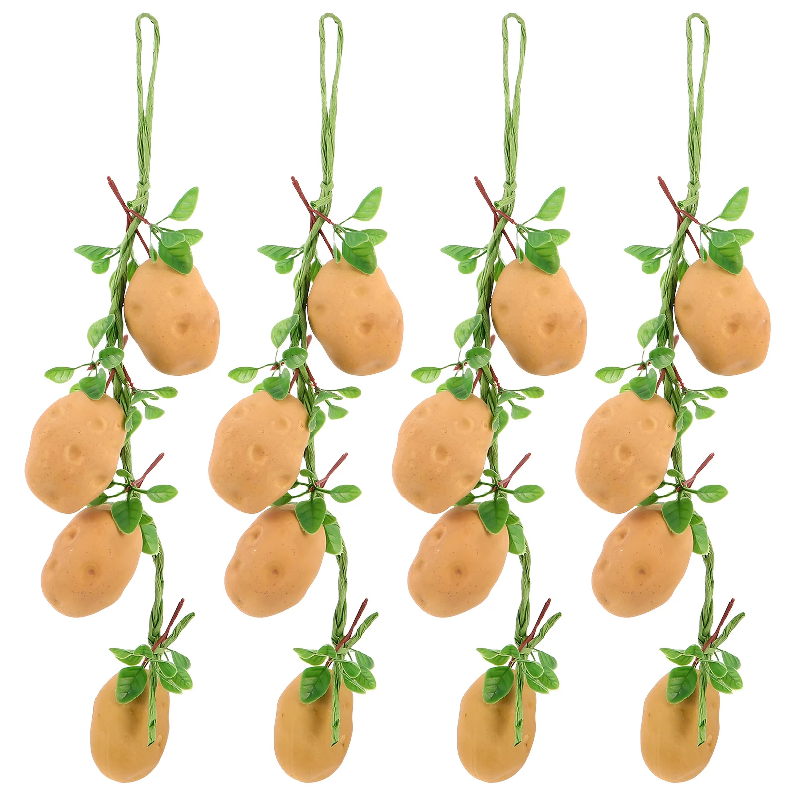 

4Pcs Realistic Fake Vegetables Hanging Garland Artificial Potato Vine Decor for Home Restaurant Courtyard Farm Theme Decoration