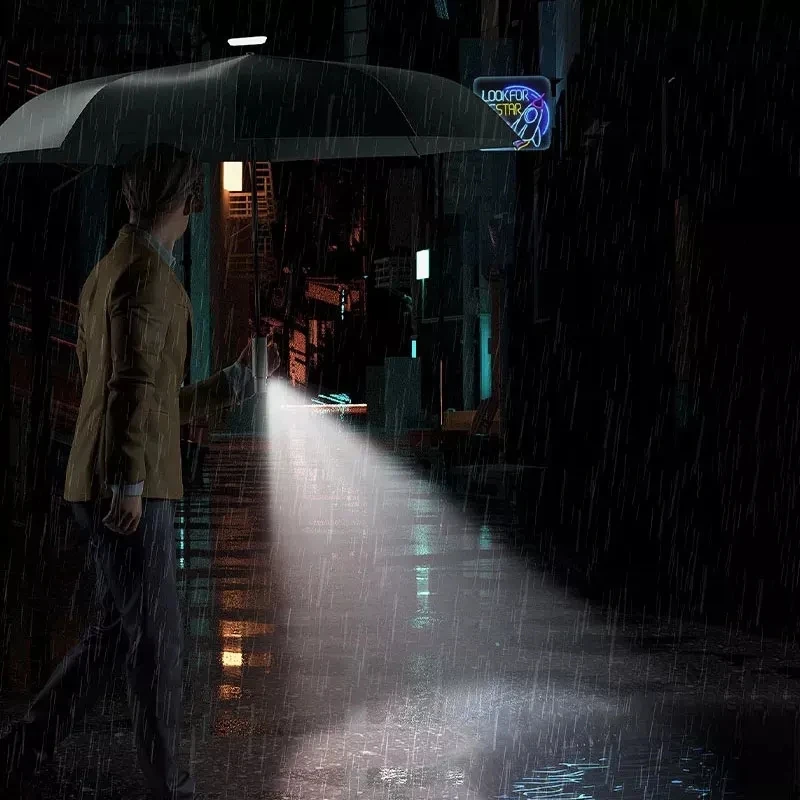 ZaiXiao New Automatic Folding Umbrella with Led Light Windproof Large Rain Umbrellas Portable Outdoor Parasol for Men Women